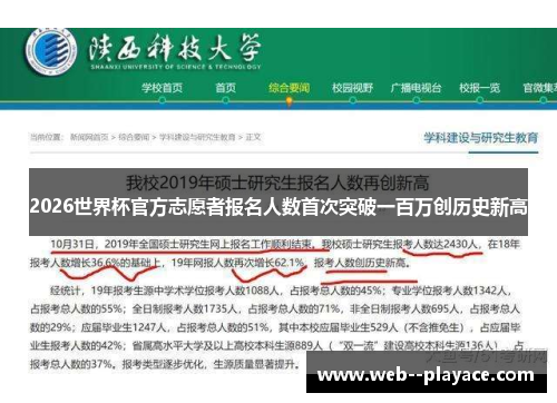 2026世界杯官方志愿者报名人数首次突破一百万创历史新高